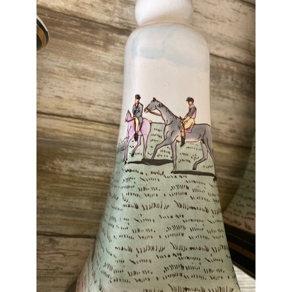 4 X Vintage Equestrian Horse Rider Porcelain Candlestick Holders Hand Painted - Picture 9 of 12